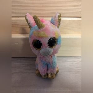 TY Beanie Boos Unicorn Fantasia Multicolor Rainbow Colorful Plush Stuffed Toy